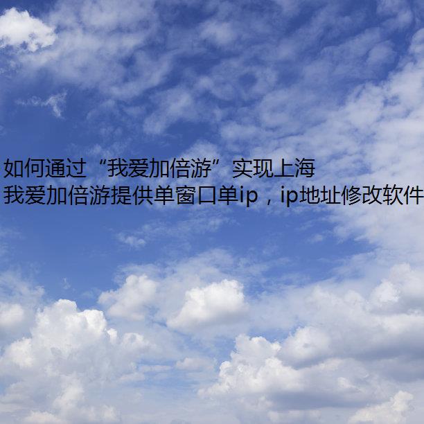 如何通过“我爱加倍游”实现上海市IP切换与单窗口单IP配置