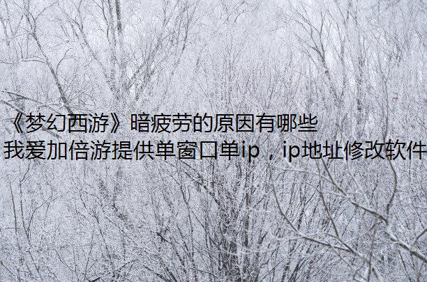 《梦幻西游》暗疲劳的原因有哪些？
