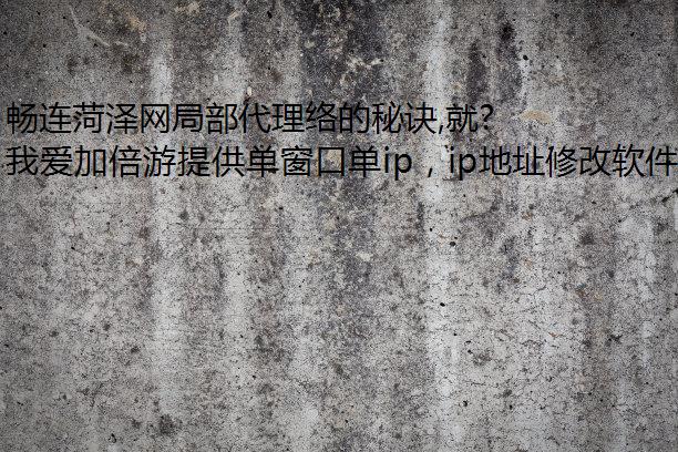 畅连菏泽网局部代理络的秘诀,就在我爱加倍游