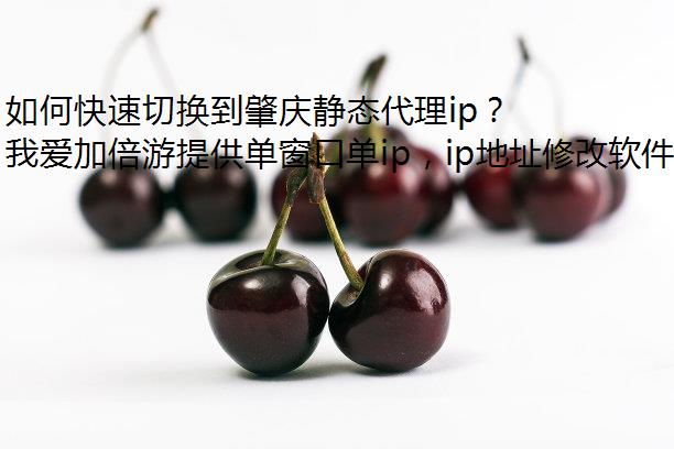 如何快速切换到肇庆静态代理ip？