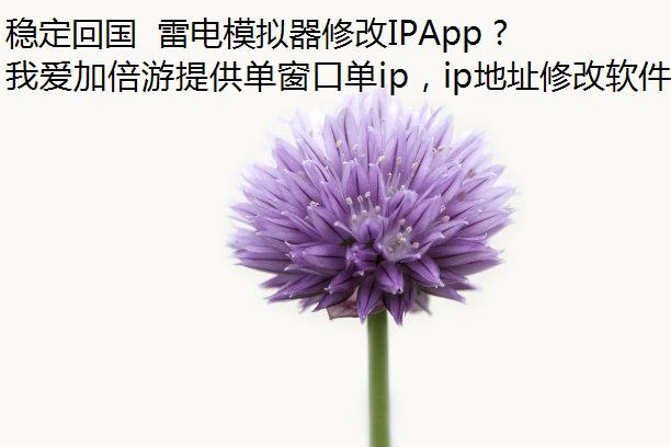 稳定回国 雷电模拟器修改IPApp 推荐——我爱加倍游代理