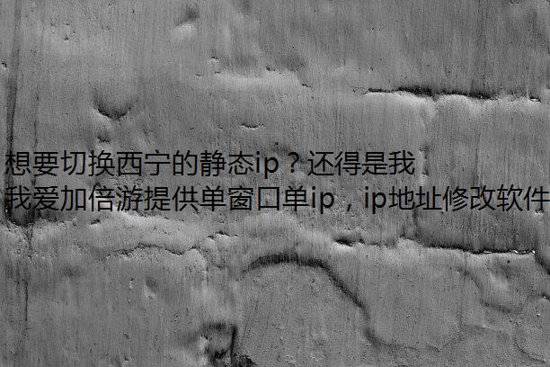 想要切换西宁的静态ip？还得是我爱加倍游