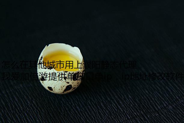 怎么在其他城市用上濮阳静态代理ip地址？